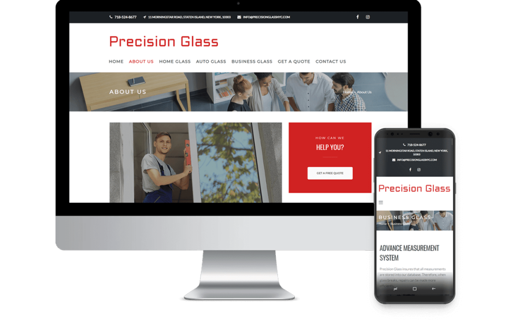 Precision Glass Staten Island website