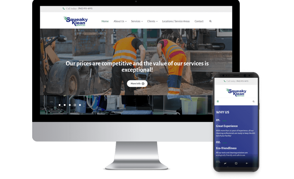 Squeaky Klean Services website
