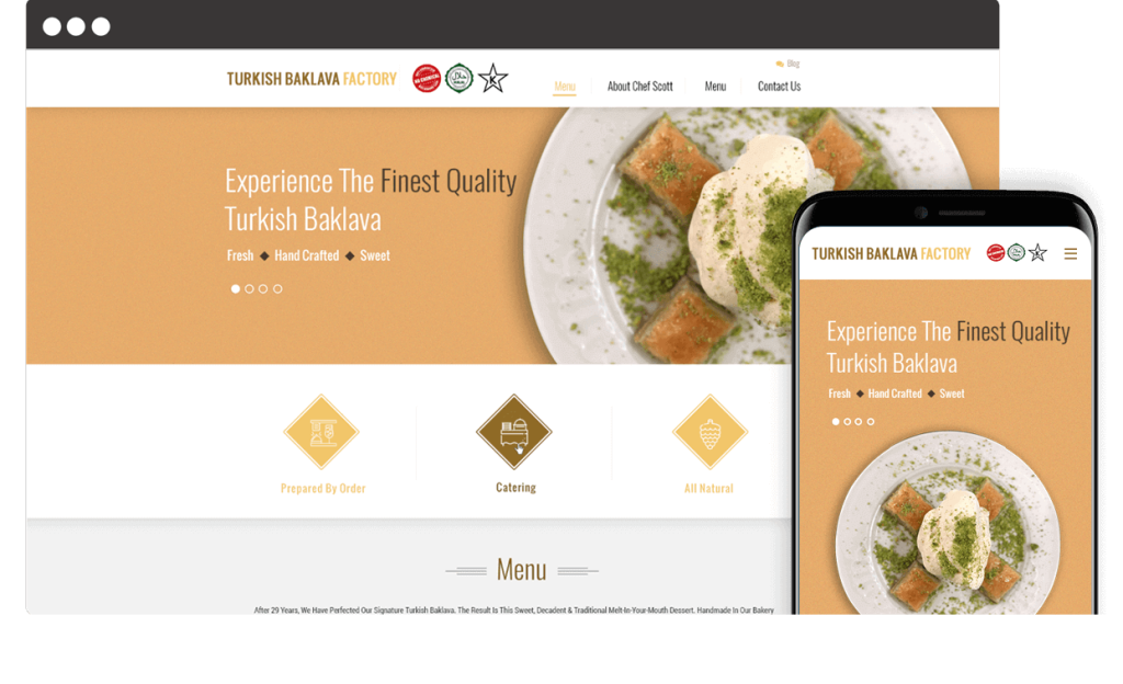 Turkish Baklava Factory website