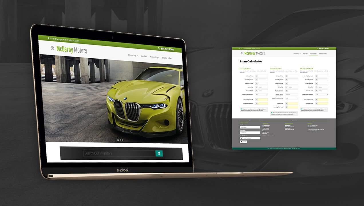 McDarby Motors updated website design
