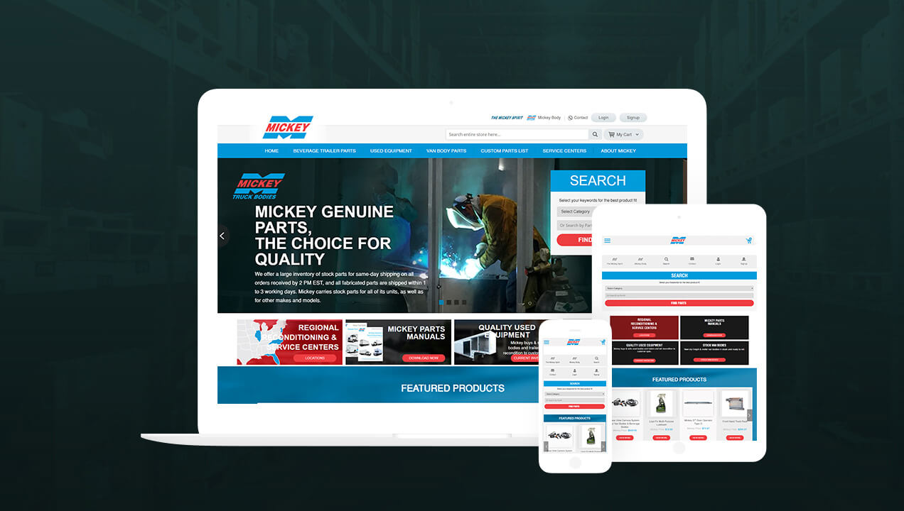 Mickey Parts Responsive Website Design