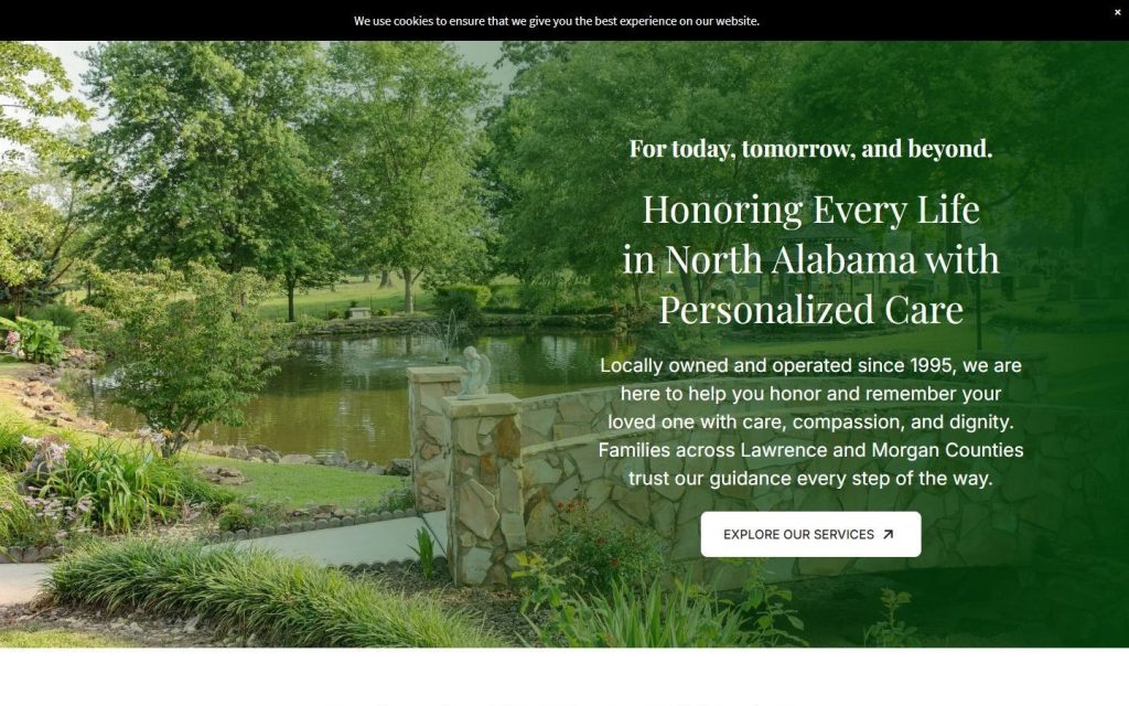 Midway Memorial Gardens homepage on desktop