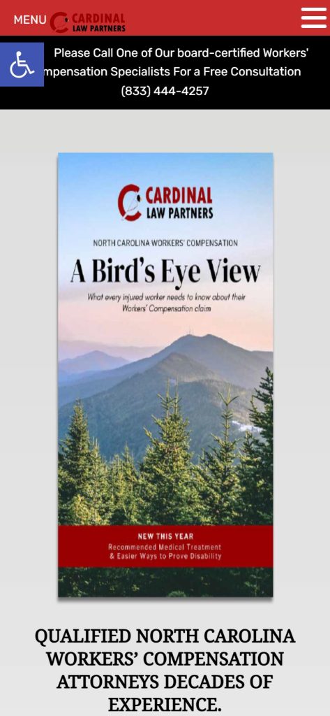 Cardinal Law homepage on a phone