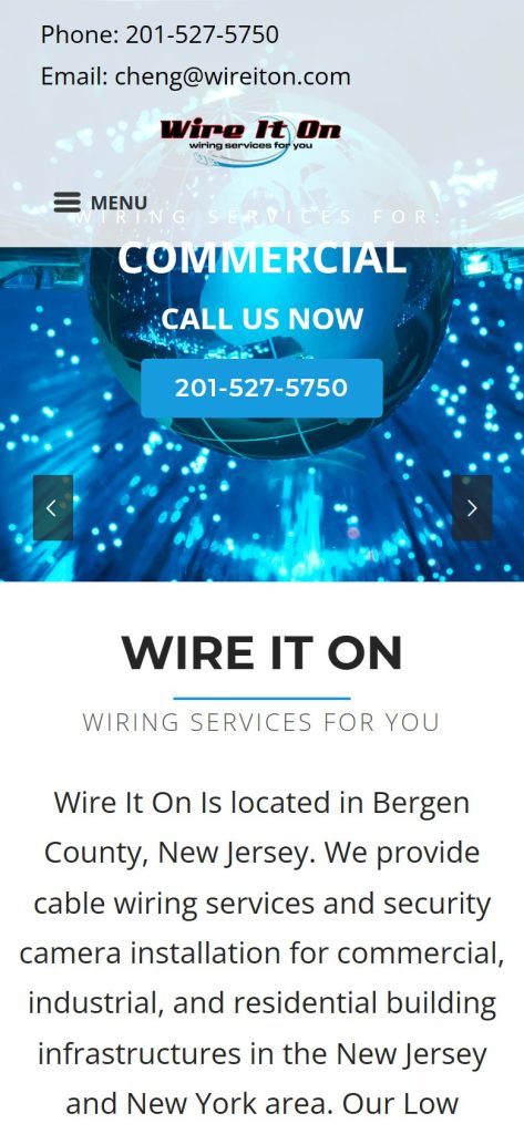 Wire It On homepage on a phone
