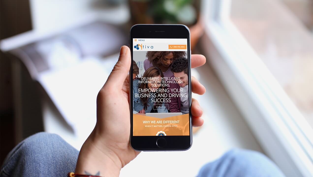 Ntiva mobile website on iPhone