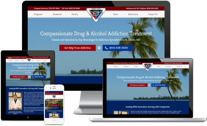 Custom website design for an addiction treatment center