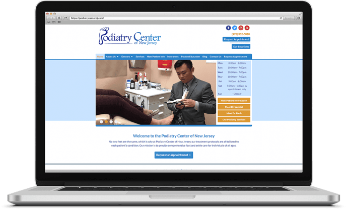 Custom website design for a podiatry center