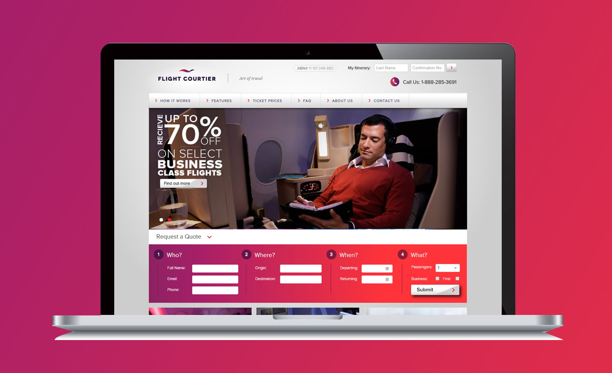 PPC Hospitality: Flight Courtier Homepage