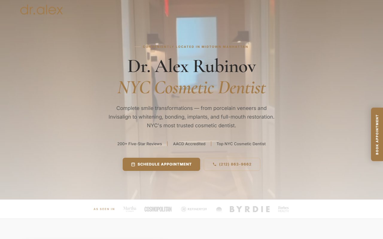 Dr. Alex NYC landing page