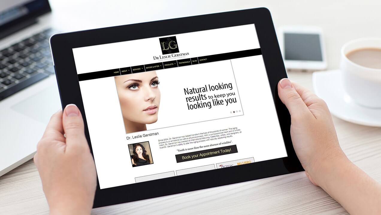 Dr Gerstman Aesthetic Medicine website on a tablet