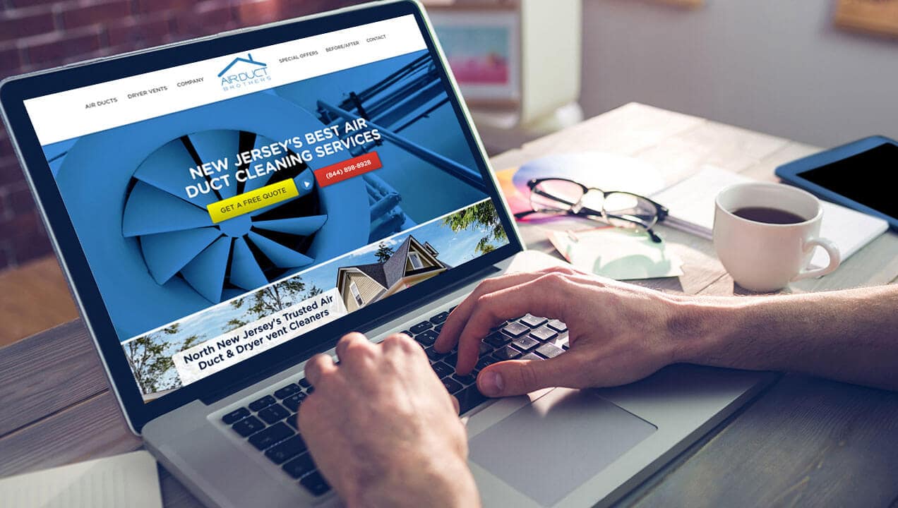 Revamped Stunning Air Duct Brothers Site on laptop