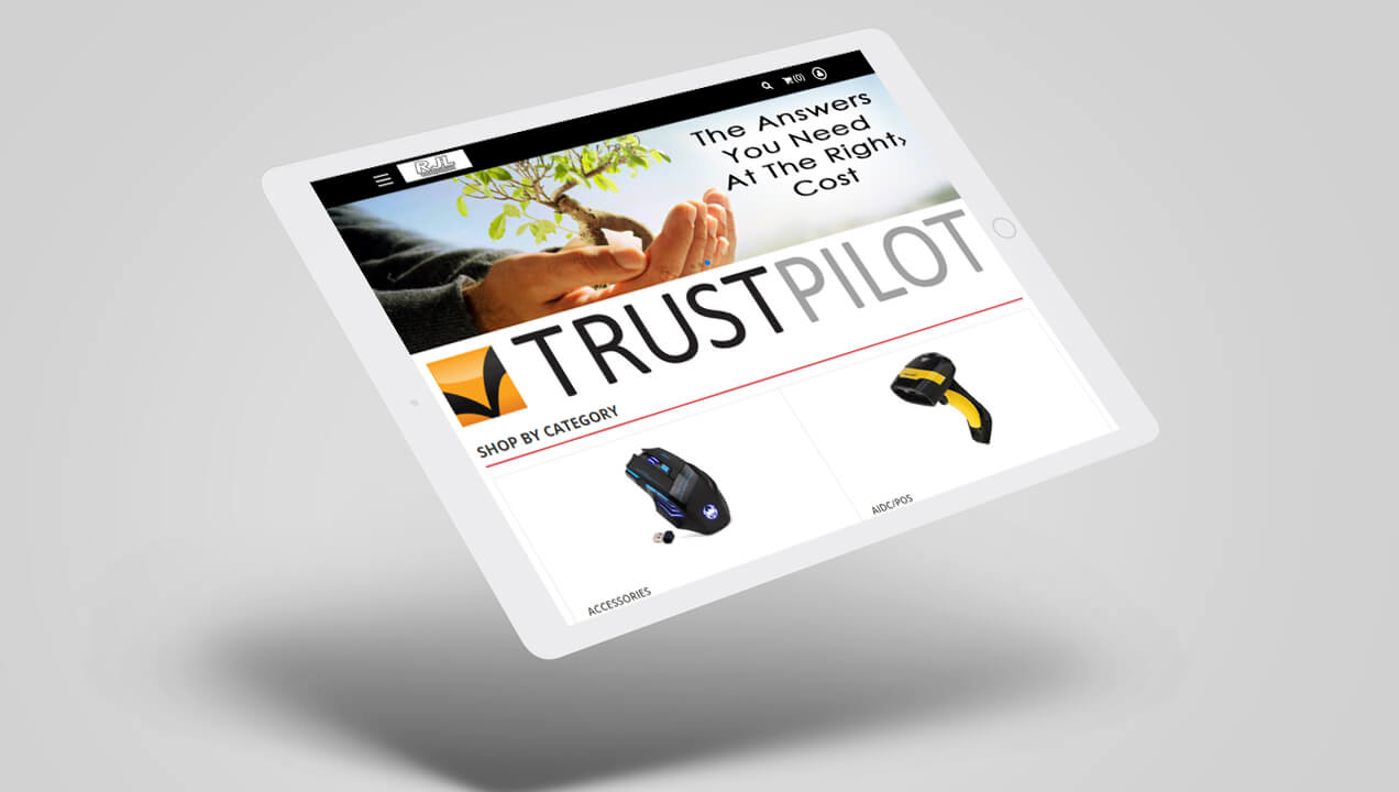 RJL website on tablet view