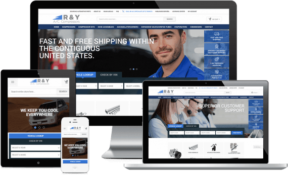 R & Y A/C Compressors Web Design Automotive