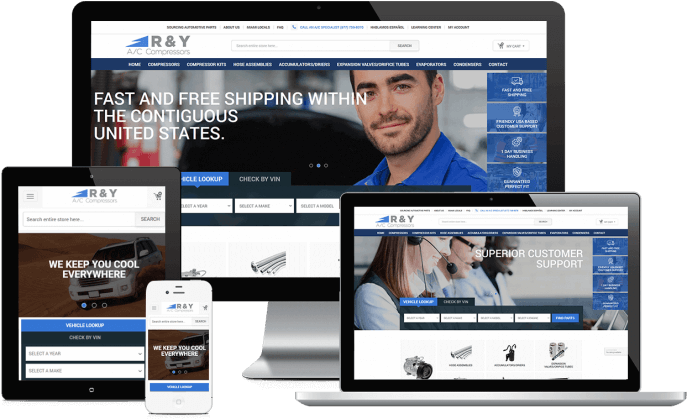 Ecommerce website for an auto parts store