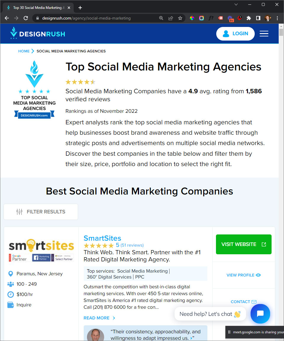 #2 Social Media Marketing Agency on DesignRush