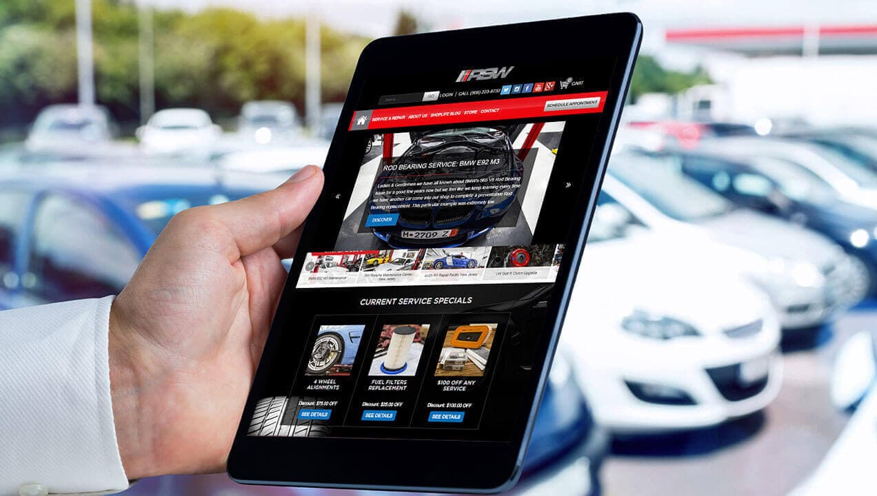 Redline Speed Worx website on tablet