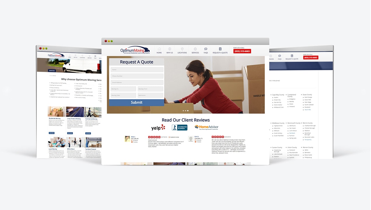 Optimum Moving SEO website designs