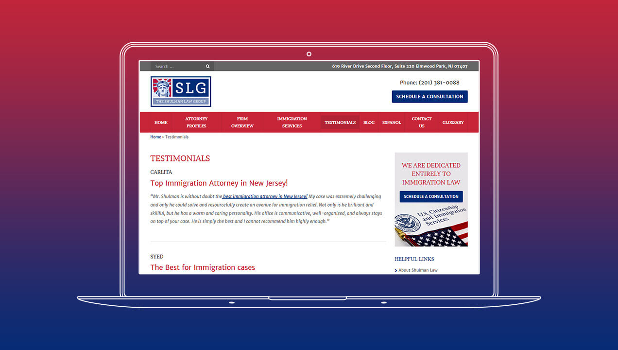 The Shulman Law Group website