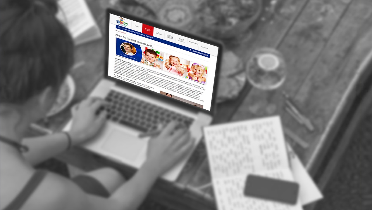 ENT for Children website on a laptop