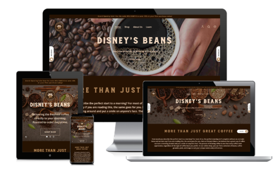 Disney’s Beans Web Design Retail
