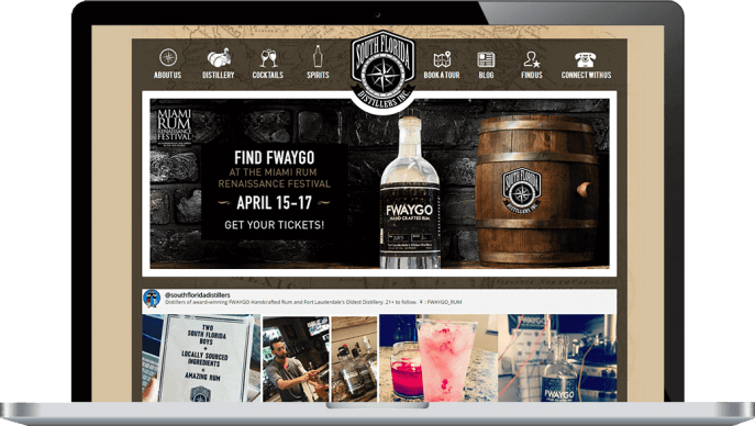 Custom website design for an alcohol distillery