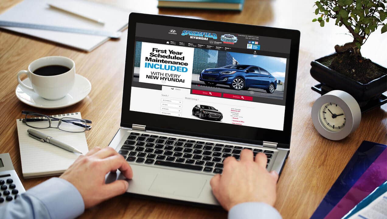 Springfield Hyundai new website on a laptop