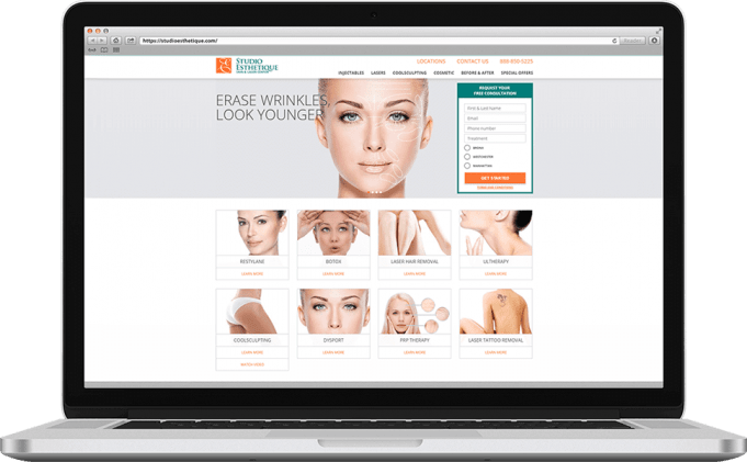 Custom website design for a laser center