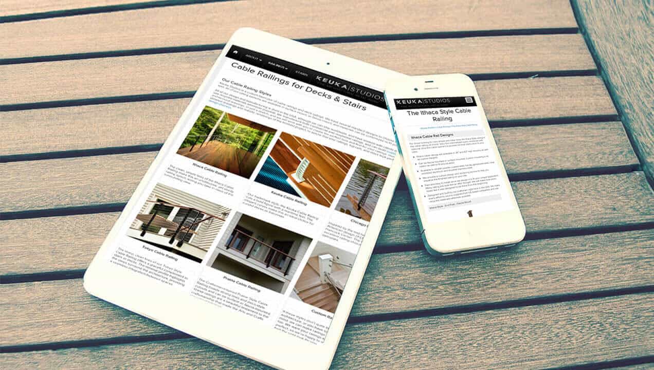 Keuka Studios website on tablet and smartphone