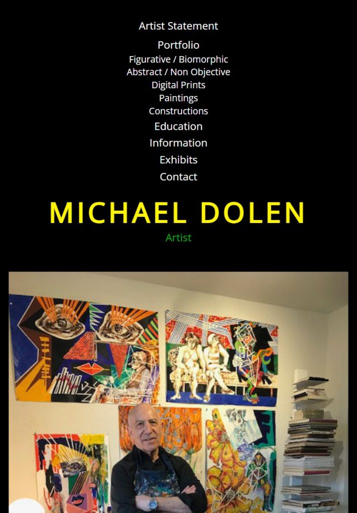 Michael Dolen homepage on a tablet
