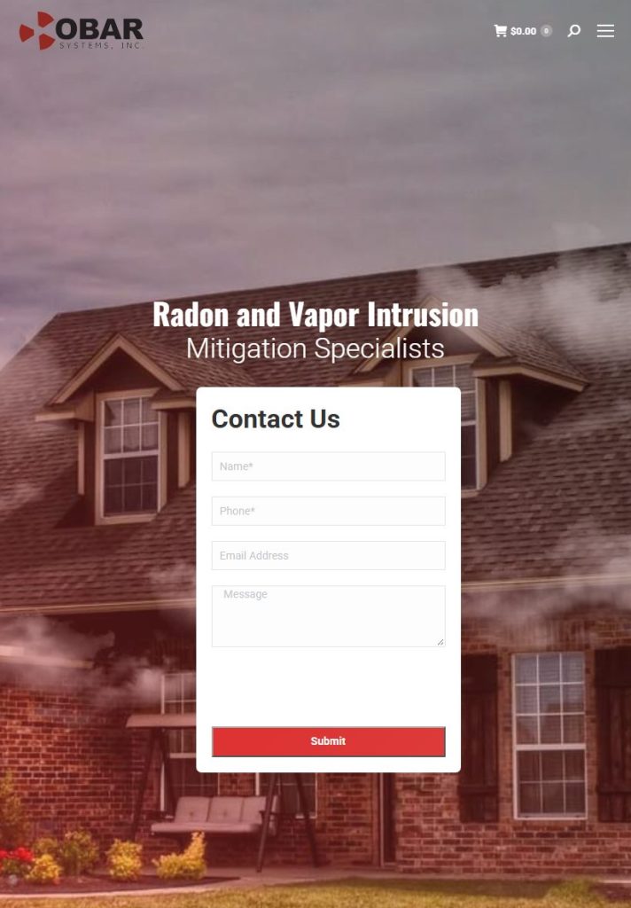 OBAR Systems homepage on a tablet