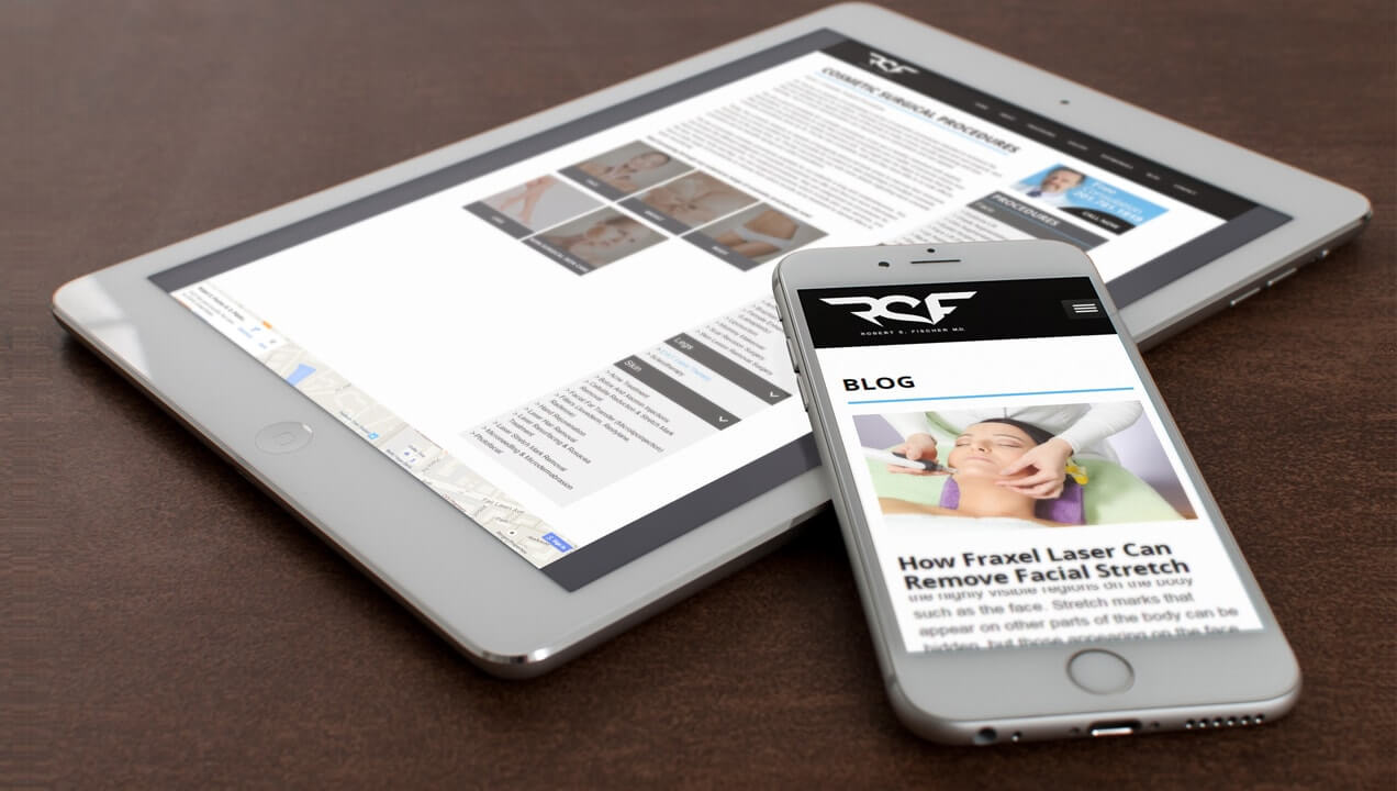 Robert Fisher website on tablet and mobile device