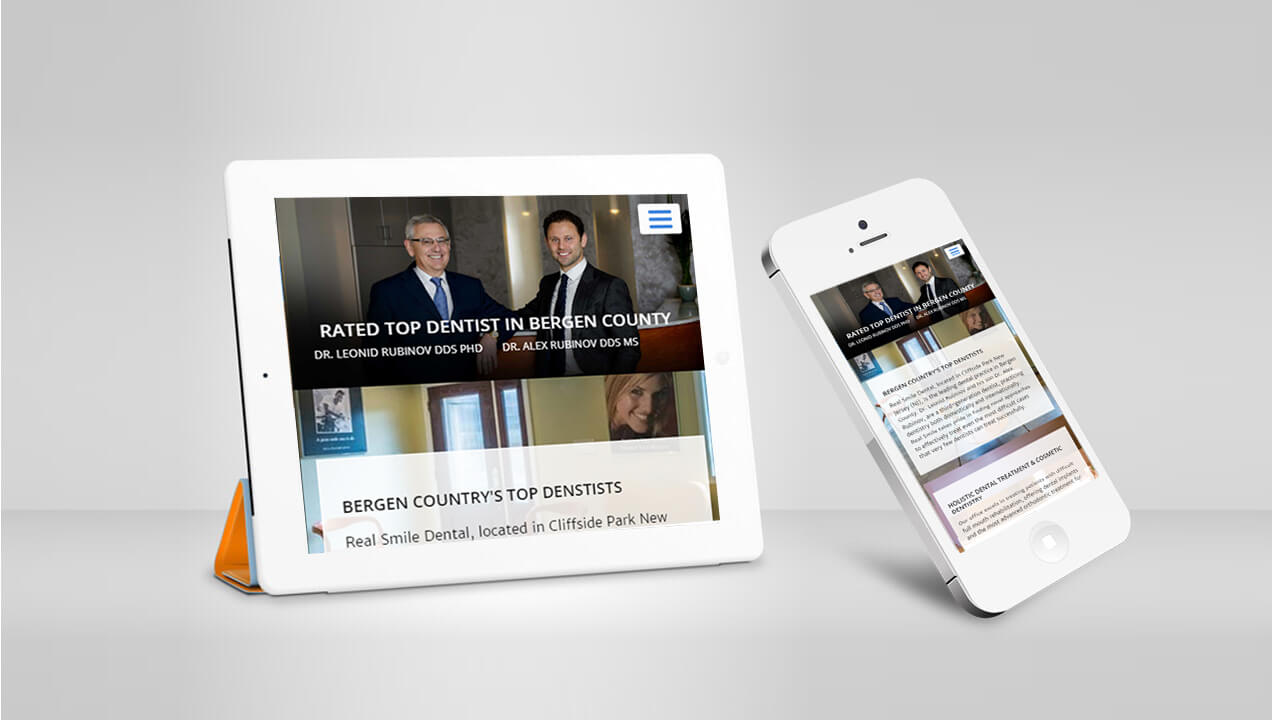 Real Smile Website on tablet and smartphone