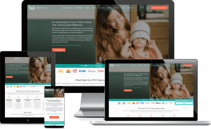 Custom website design for a nanny service