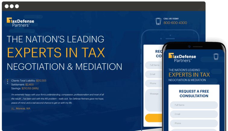 Tax Defense Partners: B2C Website Redesign