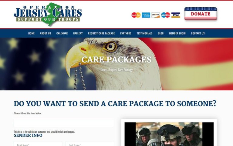 Operation Jersey Cares Org: Care Packages