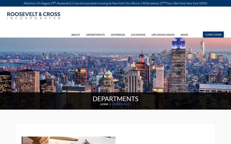 Roosevelt & Cross: Our Departments