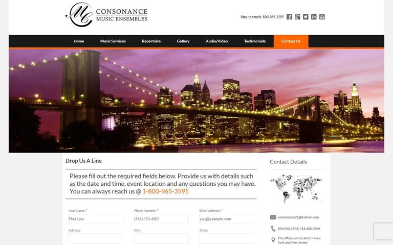 Consonance Music Ensembles: Contact Us