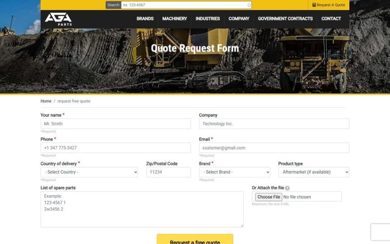 nymachinery.com: Quote Request Form