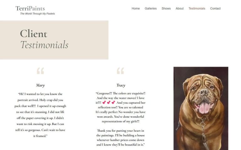 Terri Paints: Testimonials