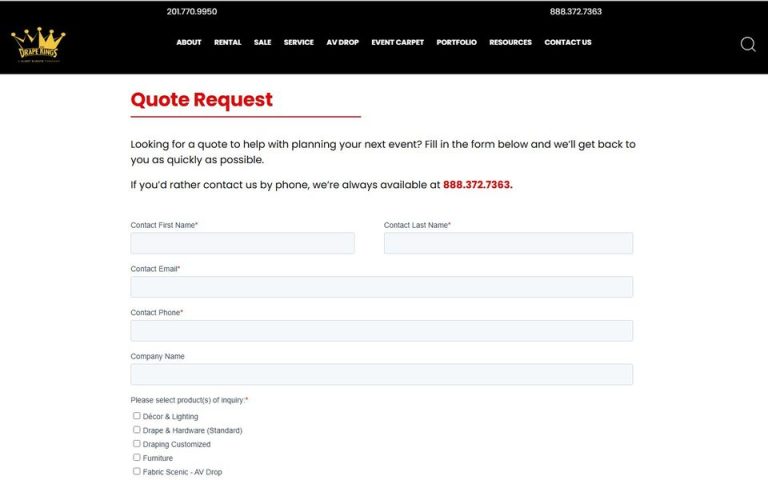 Drape Kings: Request a Quote