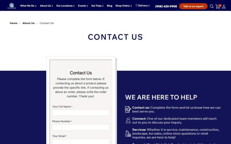 Fitz's Fish Ponds: Contact Fitz’s Fish Ponds