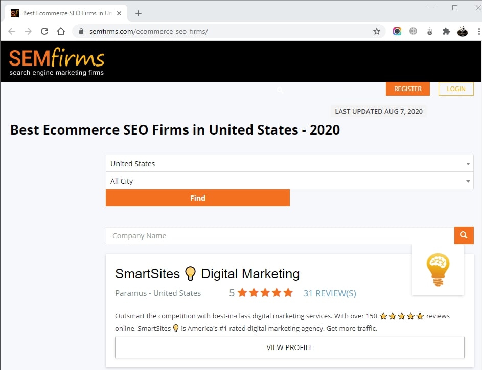 SmartSites Listed in Top Ecommerce SEO Firms