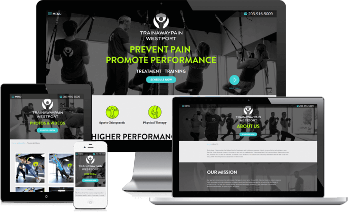 Custom website design for fitness trainers