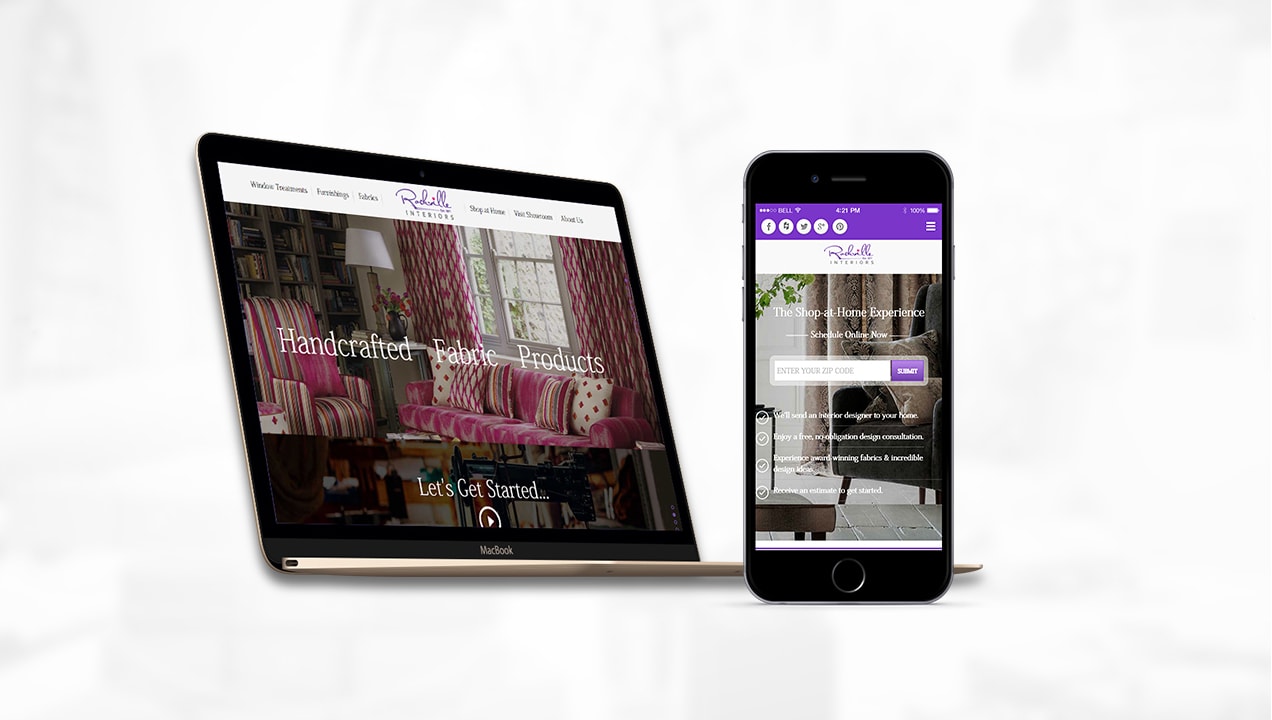 Rockville Interiors Website on a laptop and phone