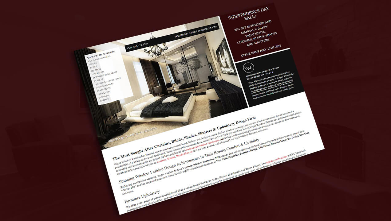 Vogue Window Fashion gallery website design