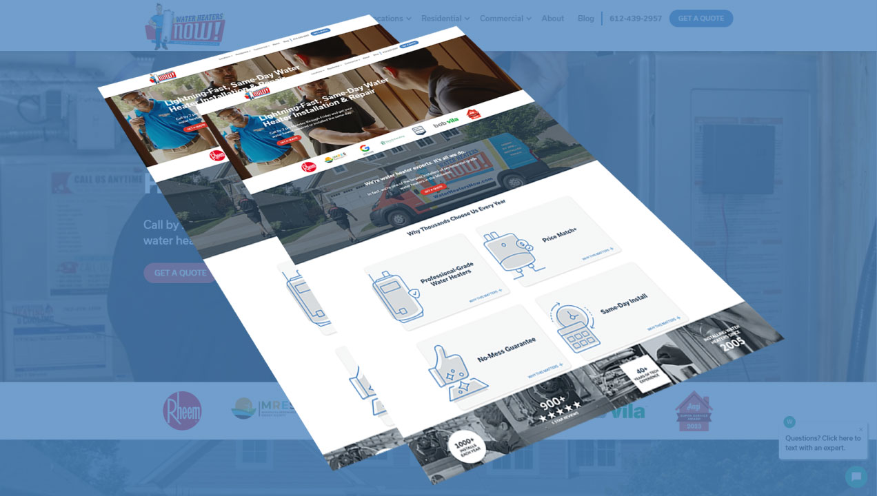 Water Heaters Now PPC/SEO case study graphic