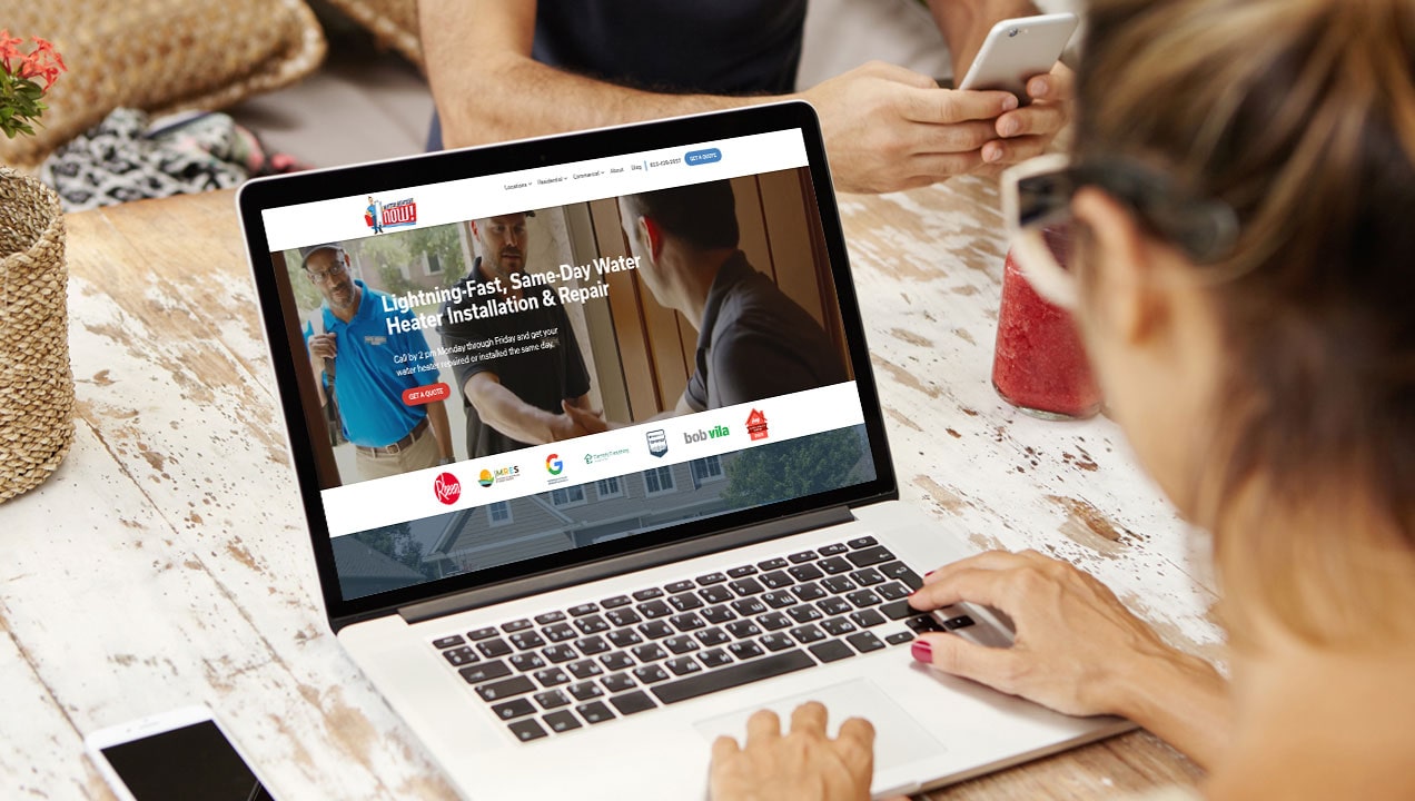 Water Heaters Now PPC/SEO case study graphic