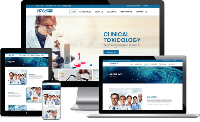 Custom website design for laboratory services