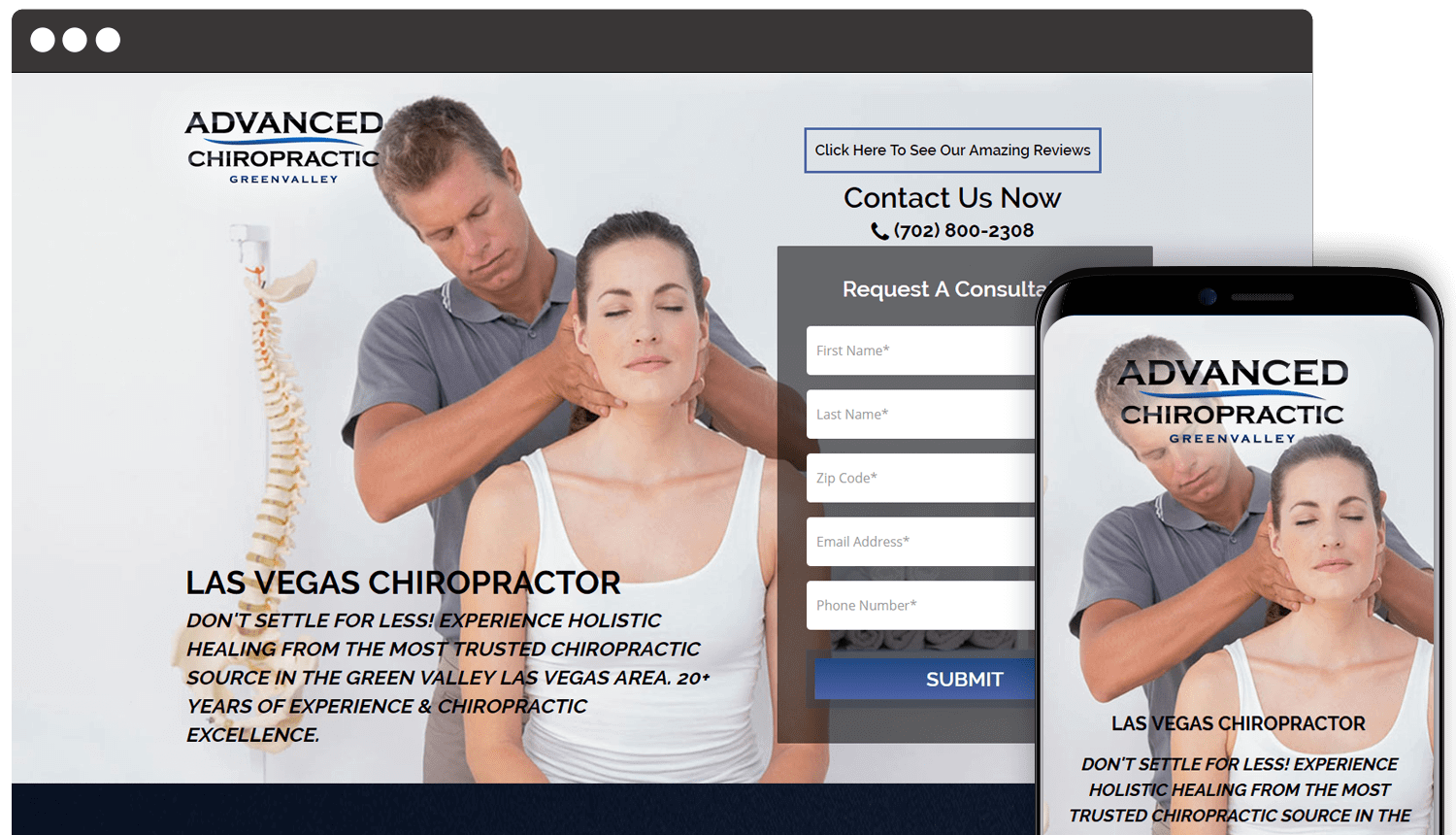Chiropractic Care Landing Page Showcase