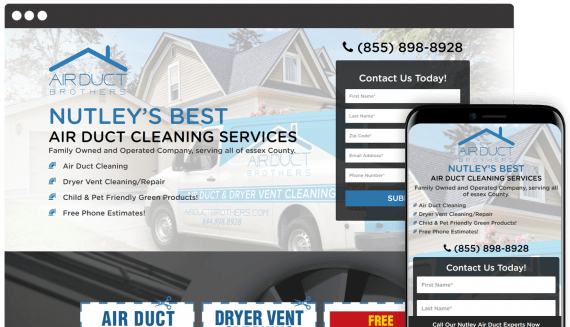 AirDuctBrothers Web Design Landing Page